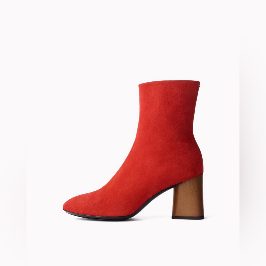 Rag & Bone Fei Ankle Boot In Fiery Red Sz 37.5 / Us 7.5 Msrp $525 New